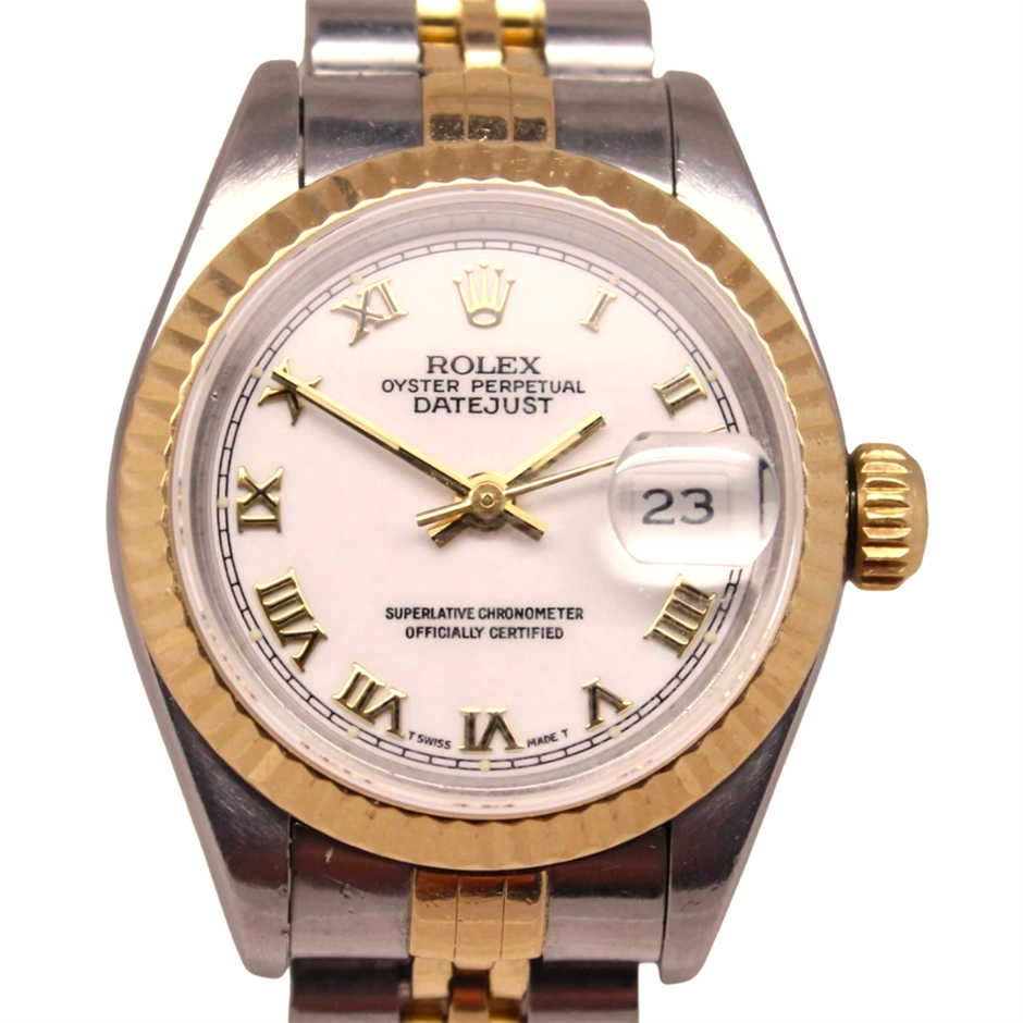 ROLEX DATEJUST 26 26MM YELLOW ROLESOR 69173 AUTOMATIC WXO & COA