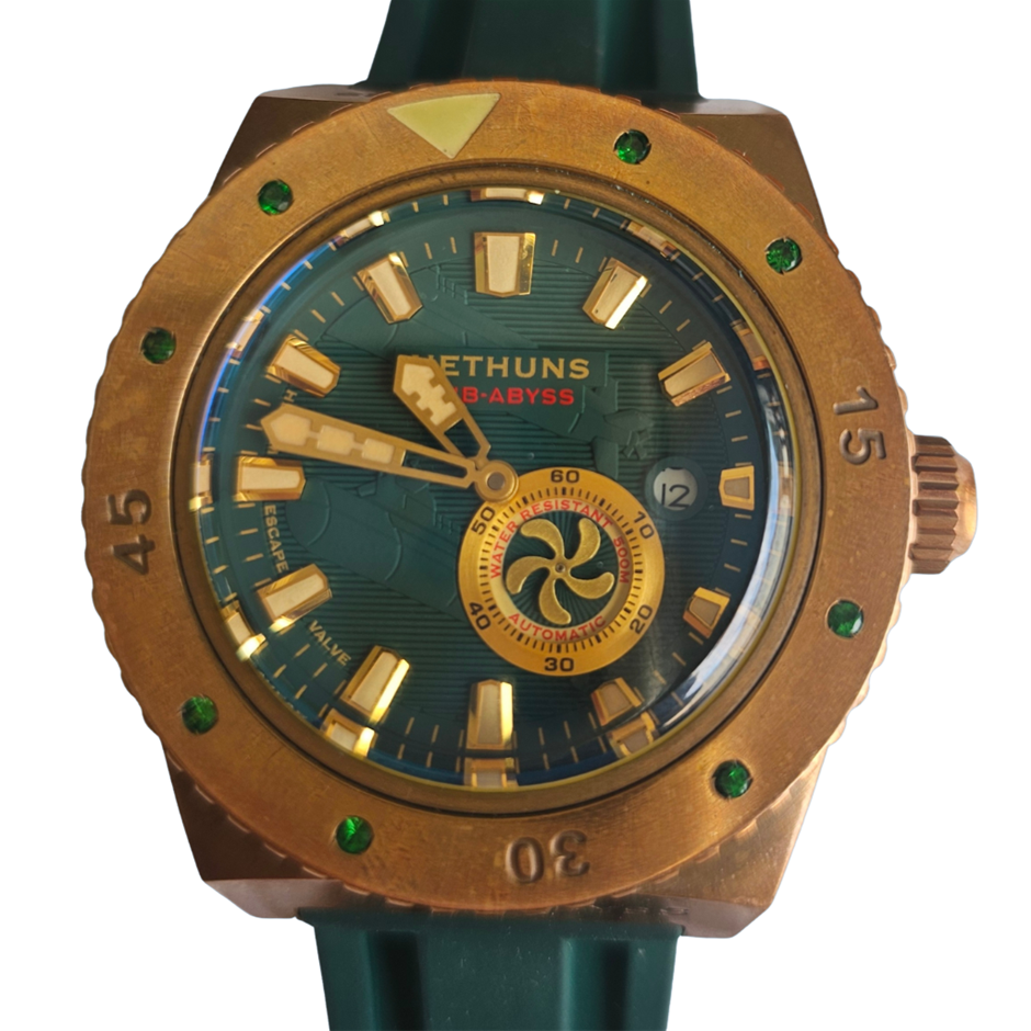 NETHUNS SUB ABYSS DIVERS SERIES 44MM BRONZE SAB301 AUTOMATIC WXO & COA