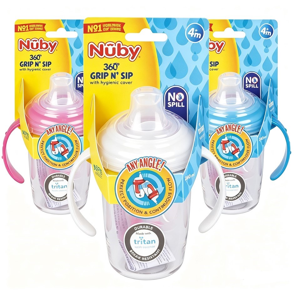 24 x Nuby Tritan Spout with Handles and 360 straw 240ml. RRP: $405.  Buyers