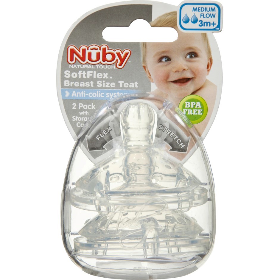 48 x Nuby 2pk Silicone Teats - Medium Flow. RRP: $430. Buyers Note - Disco