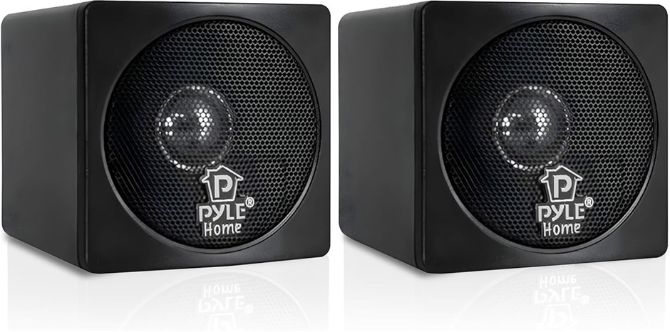 Pyle 3" Mini Cube Bookshelf Speakers – 100W Peak Passive Wired Stereo Speak
