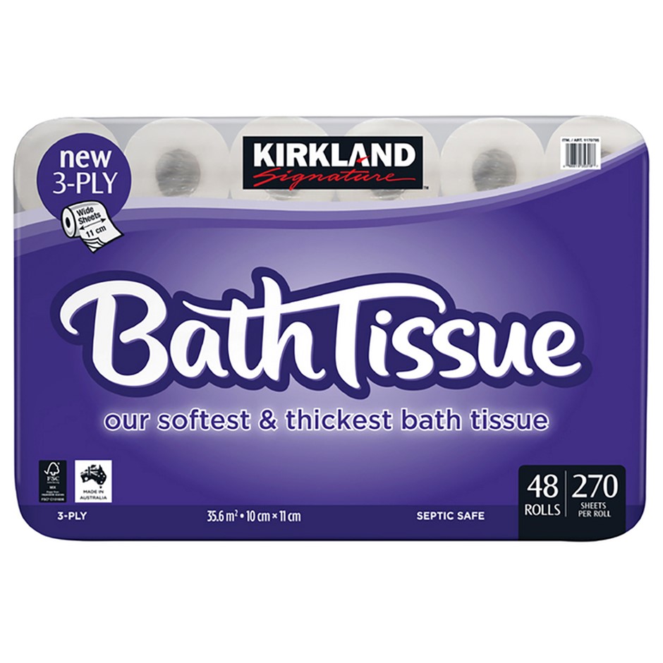 SIGNATURE 48pk Bath Tissue 3ply. NB: Not in original packaging, 13 x rolls