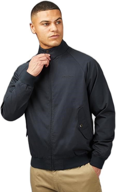 BEN SHERMAN Men's Signature Harrington Jacket, Size M, Dark Navy, B1012350.