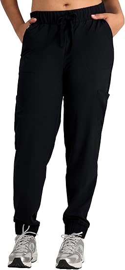 BONDS Women's Jogger Scrub Pants, Size M, New Ebony Cotton CSI, ZY89I. RRP: