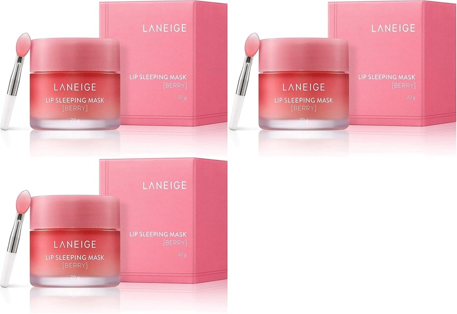 3 x Laneige Lip Sleeping Mask EX Berry Women 20 g