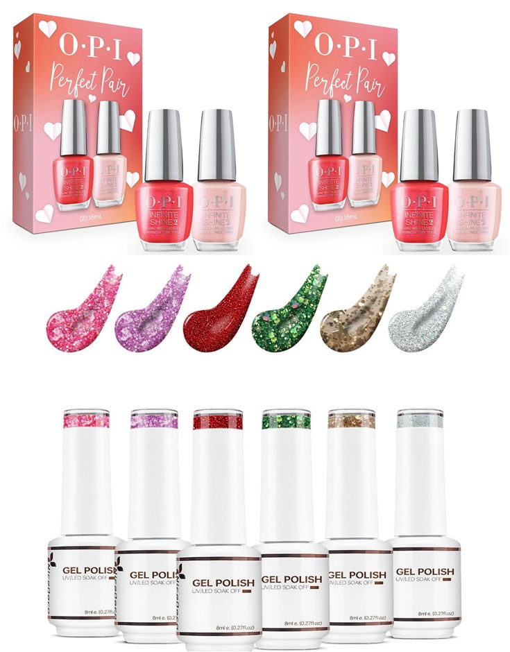 OPI Perfect Pair Gift Set Left Your Texts On Red (2-Pack), Nicedeco Gel Nai