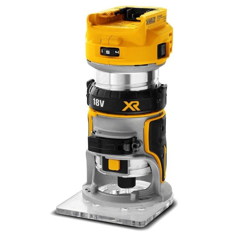 DeWALT 18V XR Li-ion Cordless Brushless 6.35mm (1/4") Laminate Trimmer Rout