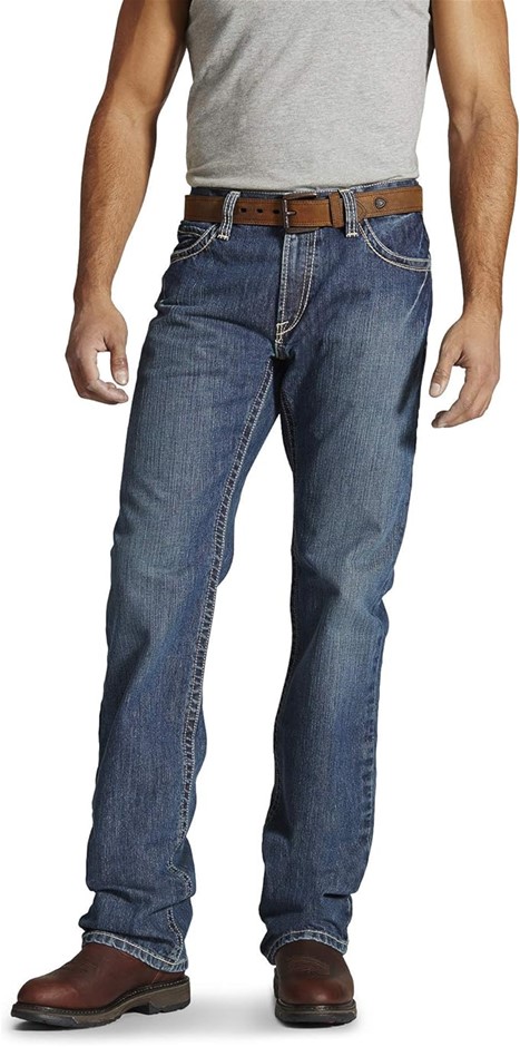 ARIAT Men’s MNS Rebar M4 Drstr BSC Boot Jean Carbine, Shale, 46W x 32L