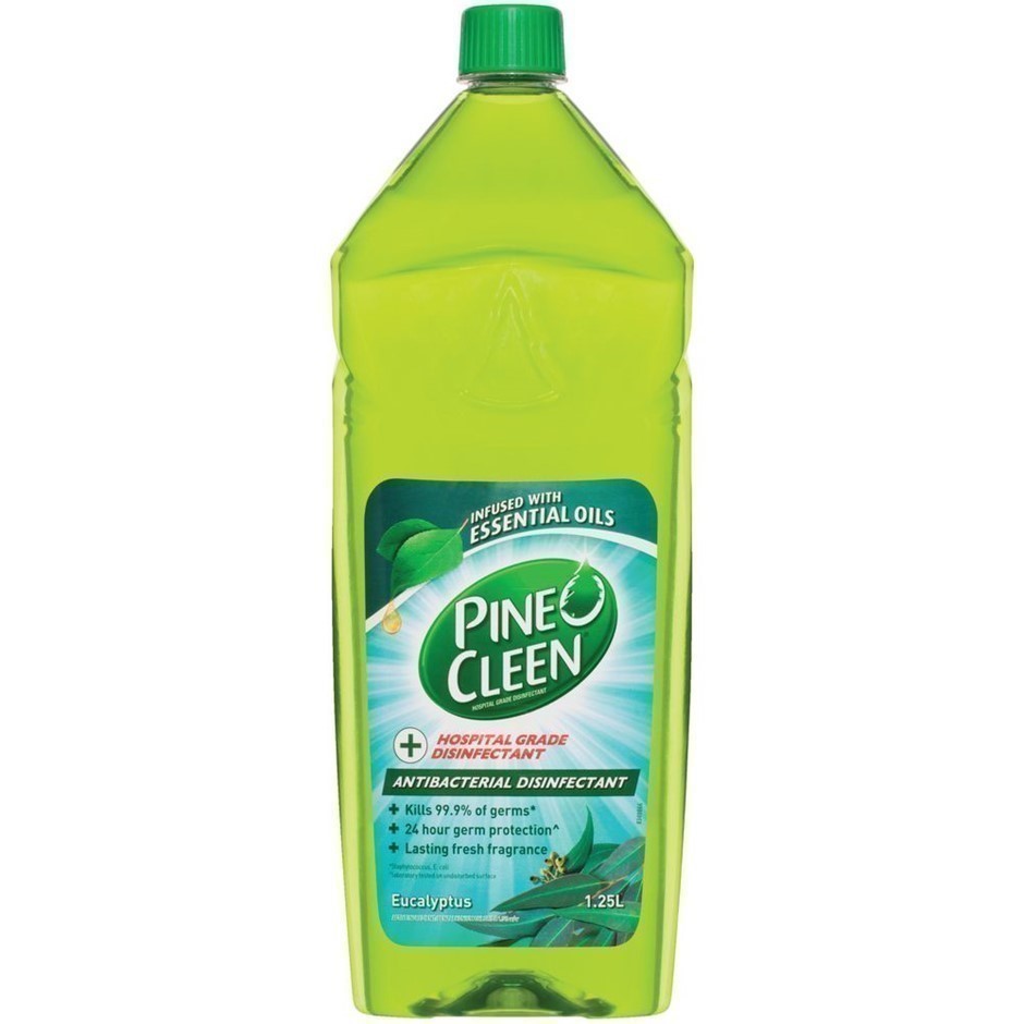 3 x PINE O CLEEN Antibacterial Disinfectant, Eucalyptus, 1.25L.