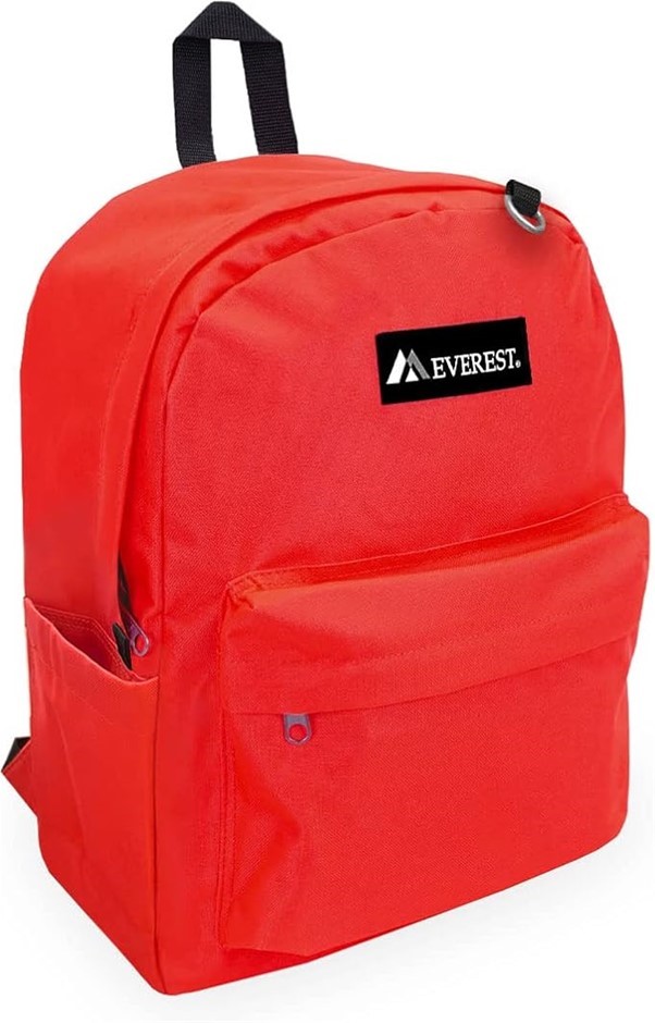 EVEREST Classic Laptop Backpack W/Side Pocket, Red, One Size.  Buyers Note