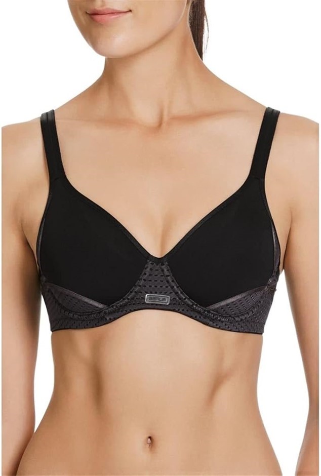 BERLEI Women's Electrify Contour Sports Bra, Size 12D, Black Mesh, YYPV. RR