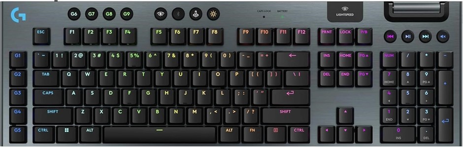 LOGITECH G915 X LIGHTSPEED Low-Profile Wireless Gaming Keyboard, Double-Sho