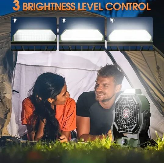 Portable Rechargeable Camping Fan - 7800mAh Battery, Cordless, USB Operated
