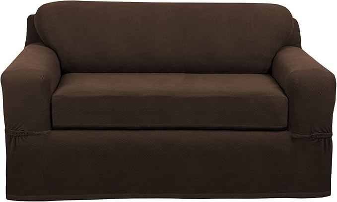 MAYTEX Pixel Ultra Soft Stretch 2 Piece Furniture Cover Loveseat Slipcover,
