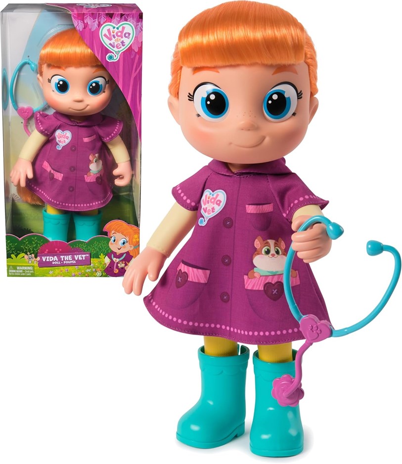 VIDA THE VET Vida Toddler Doll, 13-Inch Tall Toy Doll with Rooted Red Hair