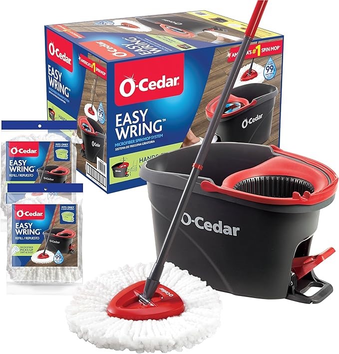 O-CEDAR Easywring Spin Mop & Bucket With 2 Extra Refills. NB: Missing The S