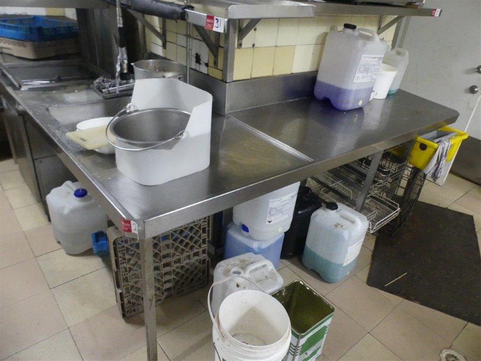 <B>Stainless Steel L-Shaped Sink & Bench</B>