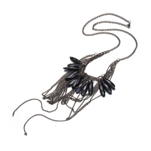 Statement Silver and Black Necklace