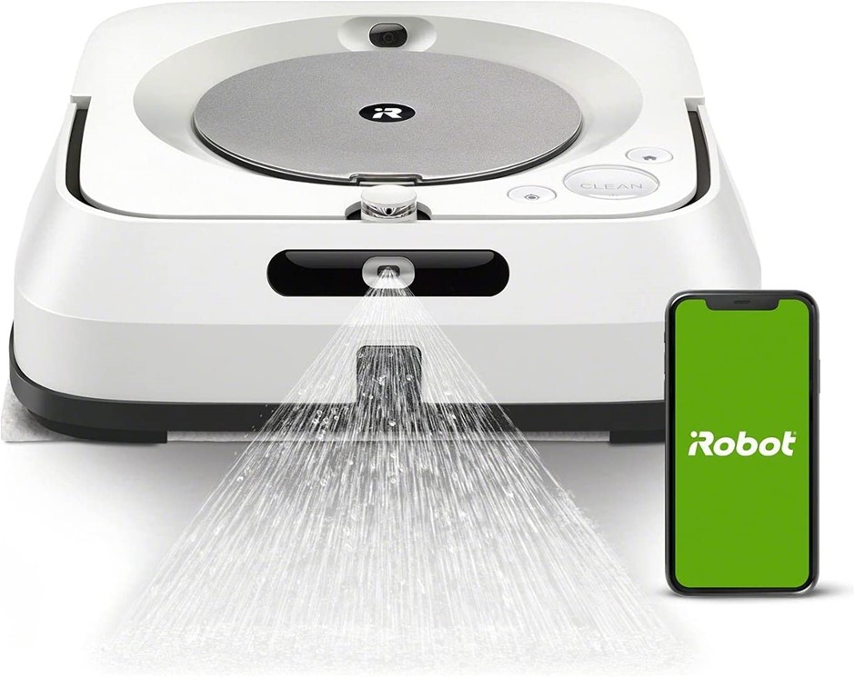 IROBOT M613800 Braava Jet M6 Robot Mop w/ Alexa and Google Assistant, Impri
