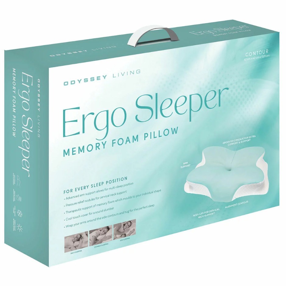 ODYSSEY LIVING Ergo Sleeper Memory Foam Pillow.
