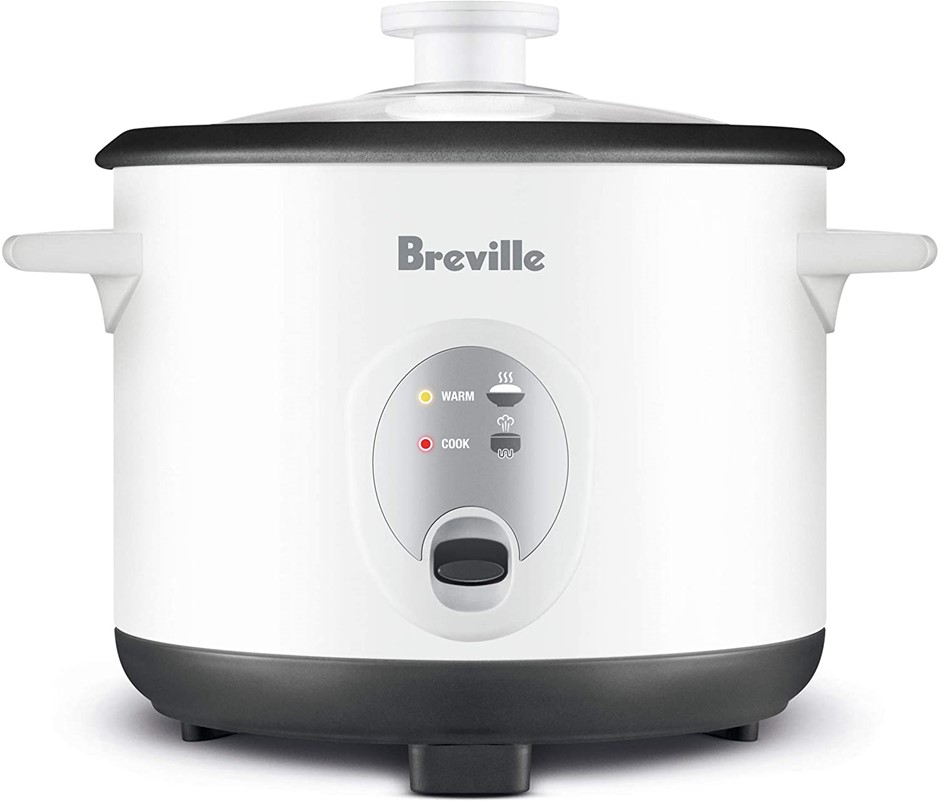 BREVILLE Rice Cooker, 3L Capacity, Colour: White, Model: LRC210WHT. NB: Use