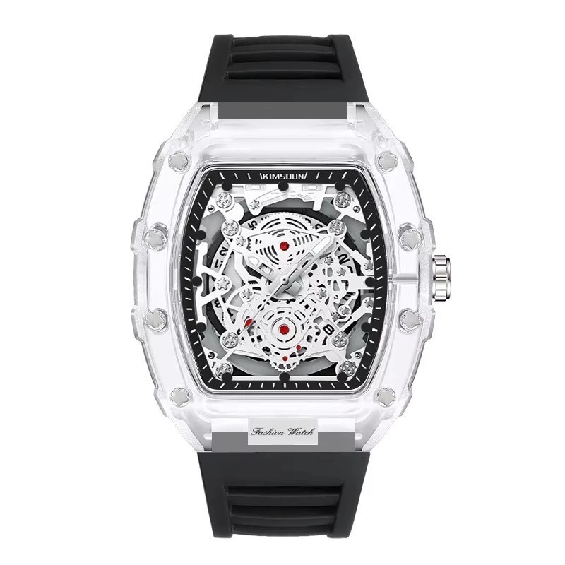 Waterproof Watch Barrel Shaped Transparent Quartz Watch Popular