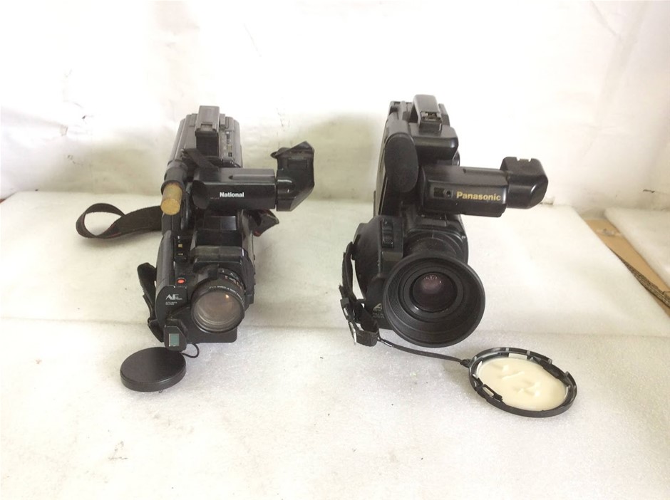 National M5 VHS Movie Camera + Panasonic M40 VHS Movie Camera Camcorder
