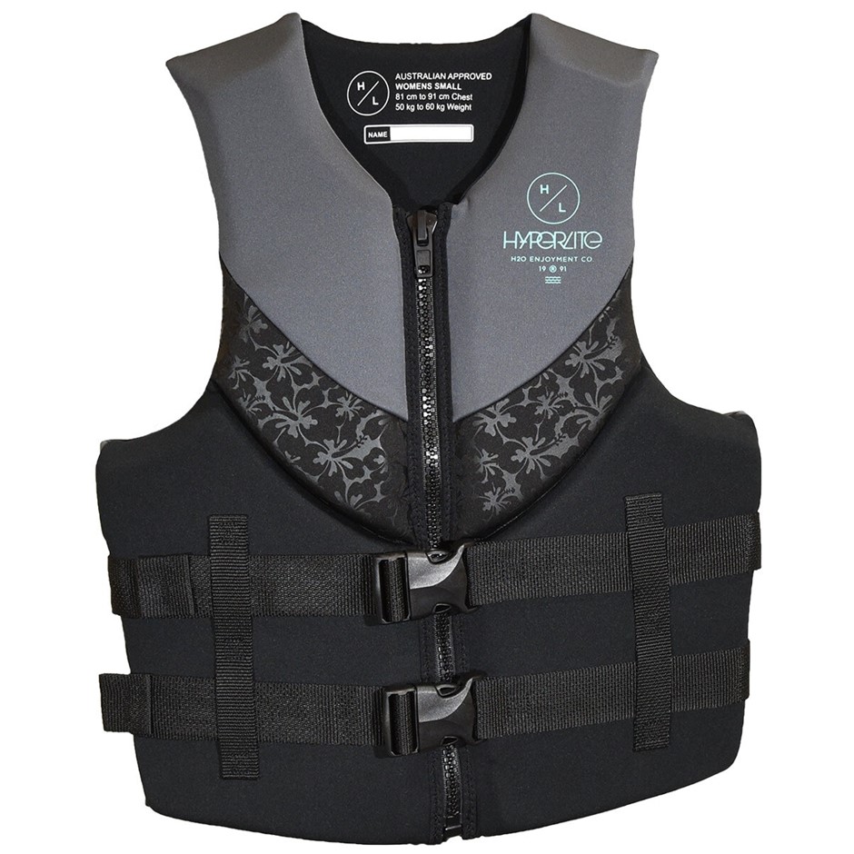HYPERLITE Women's Life Vest, Size XL, 112cm-122cm Chest, Grey/Black.