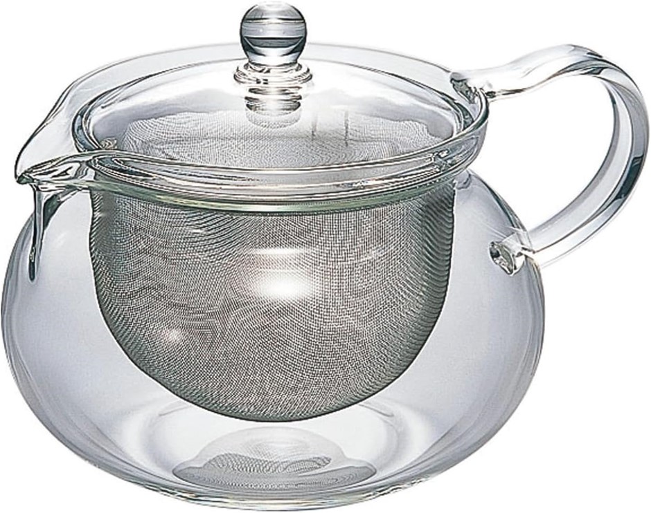 HARIO 'ChaCha Kyusu Maru' Teapot Heatproof Glass Teapot 700 mL, Glass.