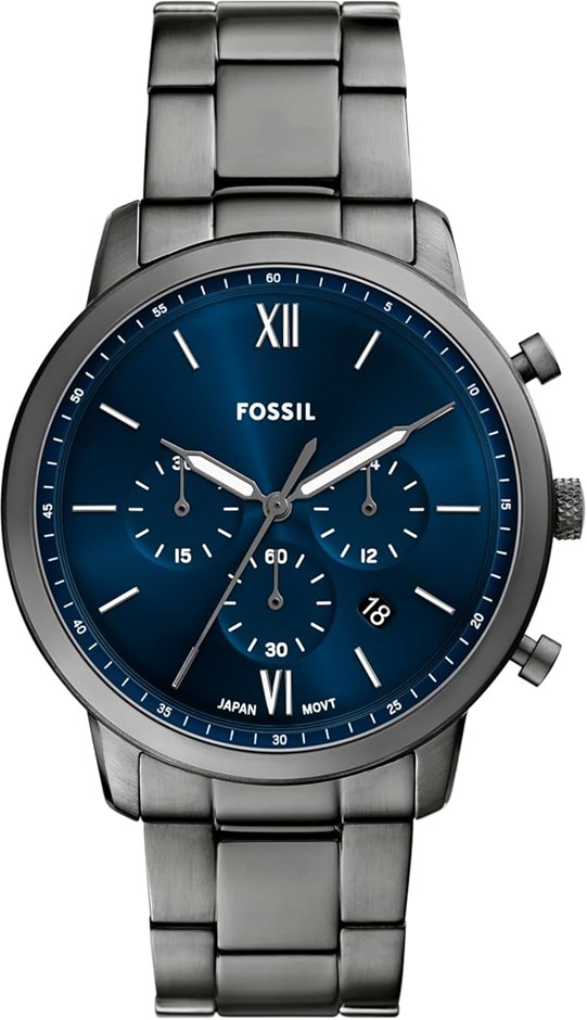 FOSSIL Men's Neutra Chronograph Stainless Steel Watch, FS6111, Gunmetal, 44