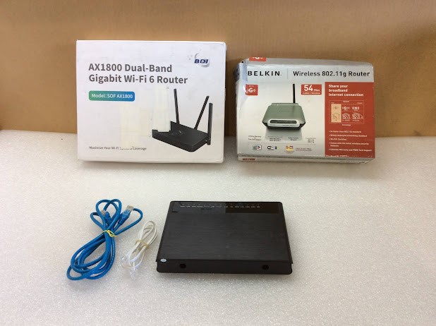BDI AX1800 Dual-Band Gigabit Wi-Fi 6 Router&Belkin Wireless G F5D7230-4 Rou