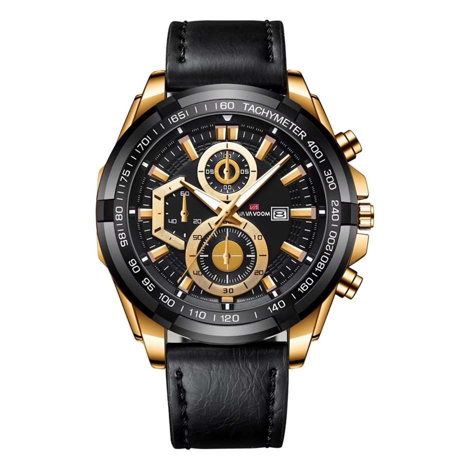 Men's Supercar Racing Analog Calendar Luminous Quartz Waterproof Watch