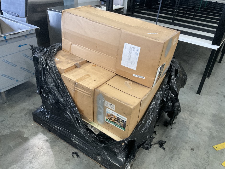 <p>Pallet of Assorted Dust Filters and Concrete Mix</p>