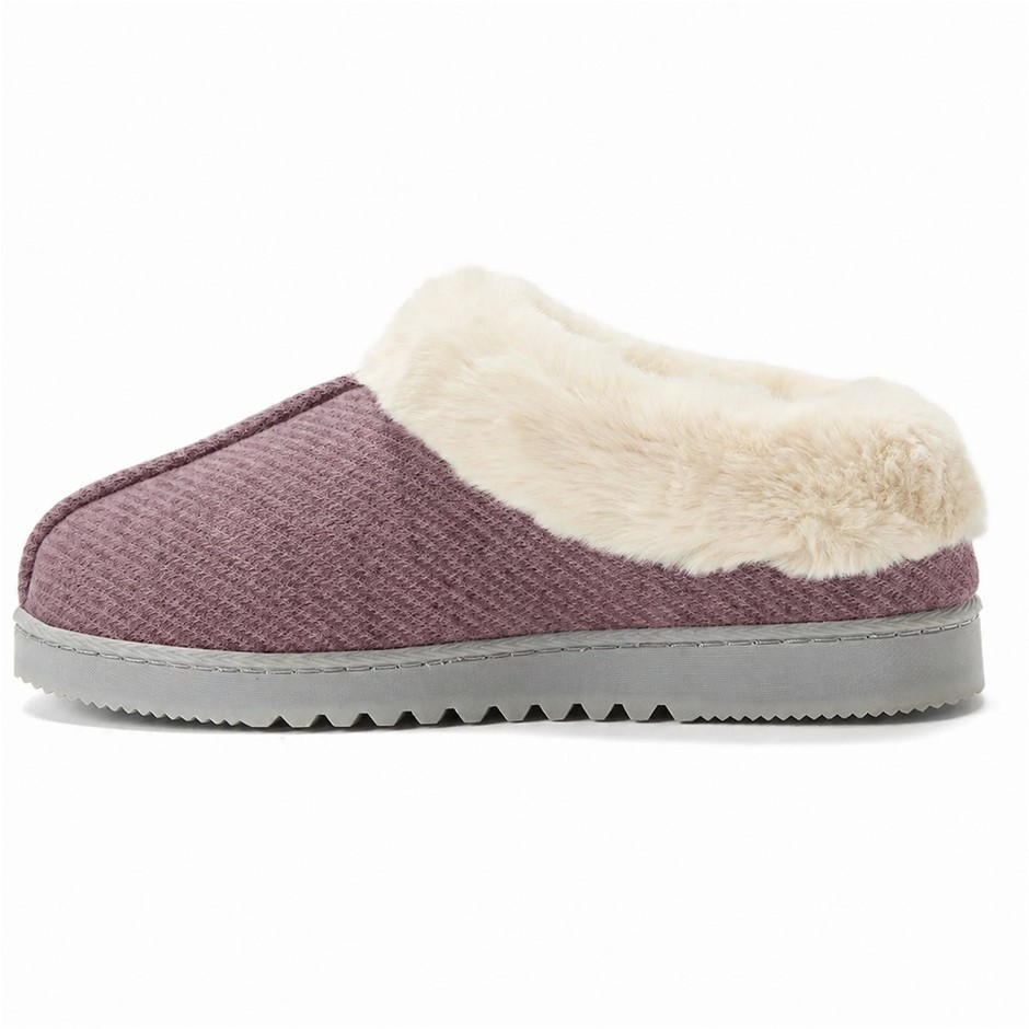 Dearfoams Women's Twill Clog Slipper, Frosted Plum, Size M (7-8)