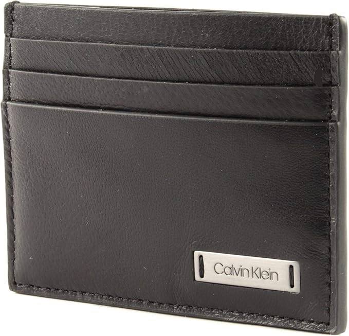 0005-5062664 · CALVIN KLEIN Men's Smooth Leather Cardholder, Black, One Size. RRP: $69.95.