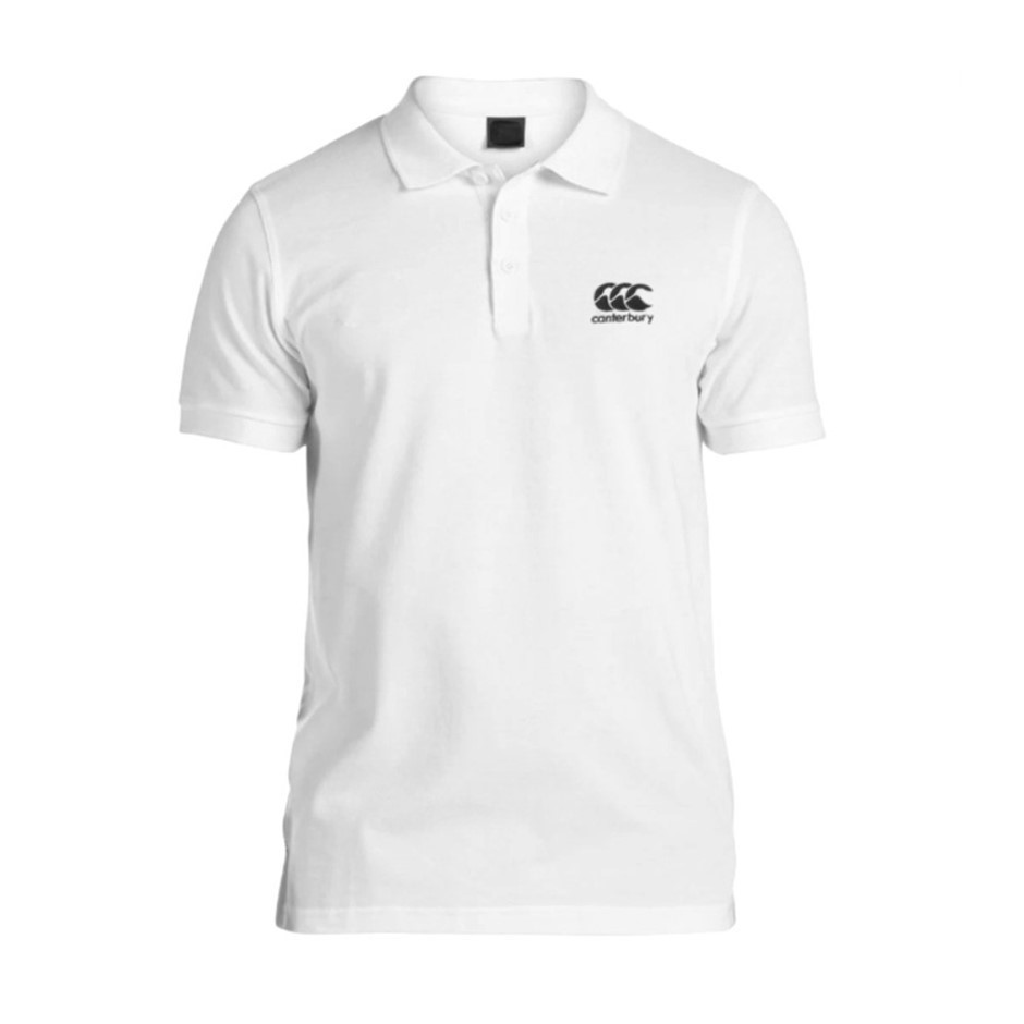 CANTERBURY Men's Anchor Polo, Size S, 35% Cotton, White/Black (001), QA0097