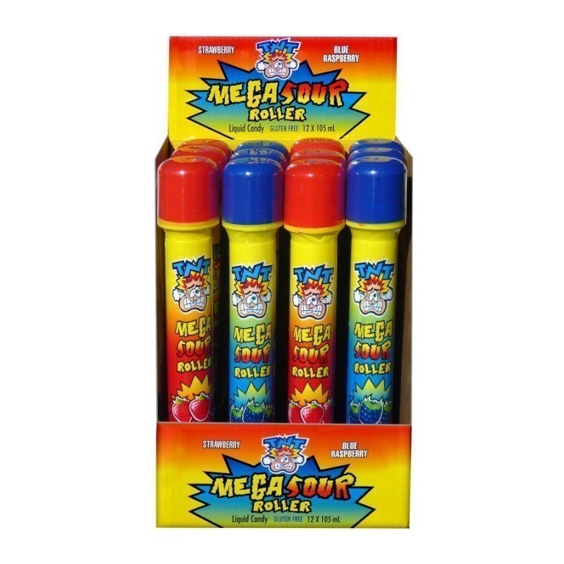 0485-5062744 · TNT Mega Sour Roller (6 x 12pk Display). NB: Image showing 1 x 12pk pack, b