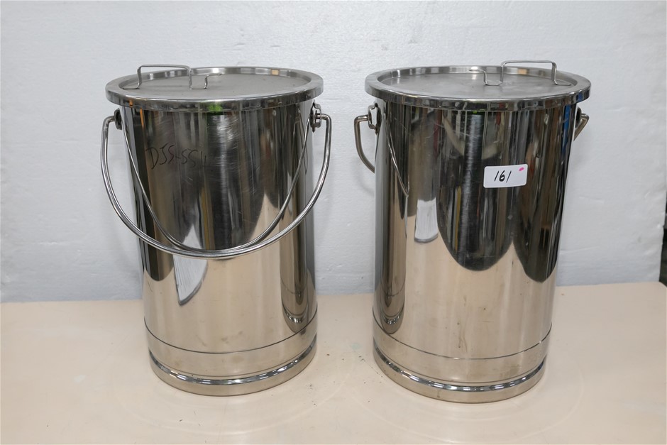 Pail Stainless Steel 10L Capacity with Handle and Lid