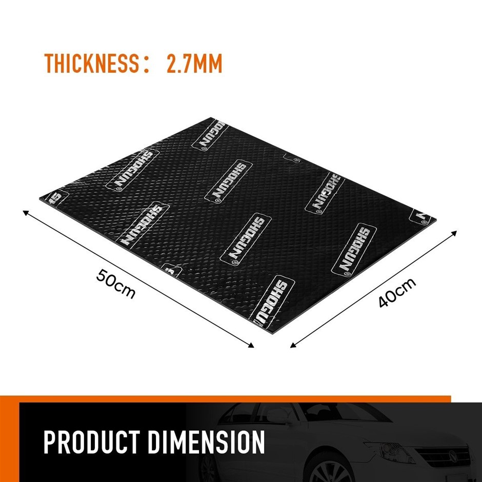 2.7mm Butyl Sound Deadening Mat 20pcs 4sqm Car Noise & Vibration Insulation