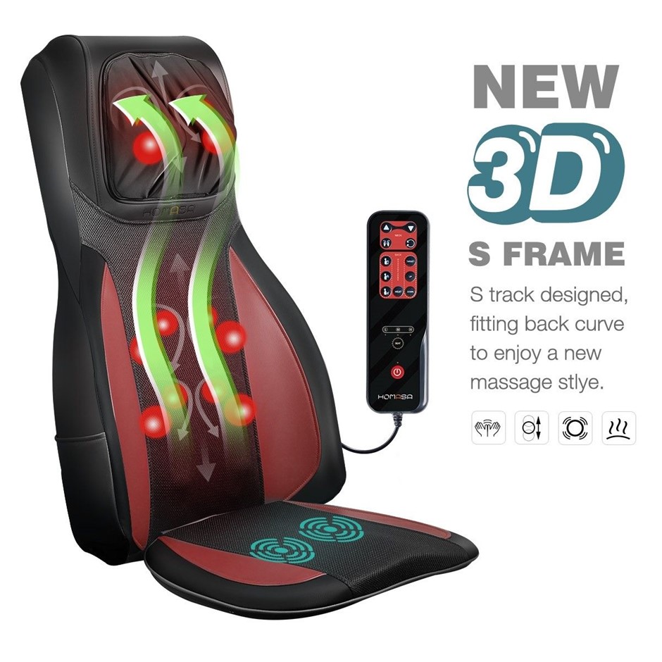 Full Body Massage Cushion Shiatsu Neck Back Massager Chair Pad Car