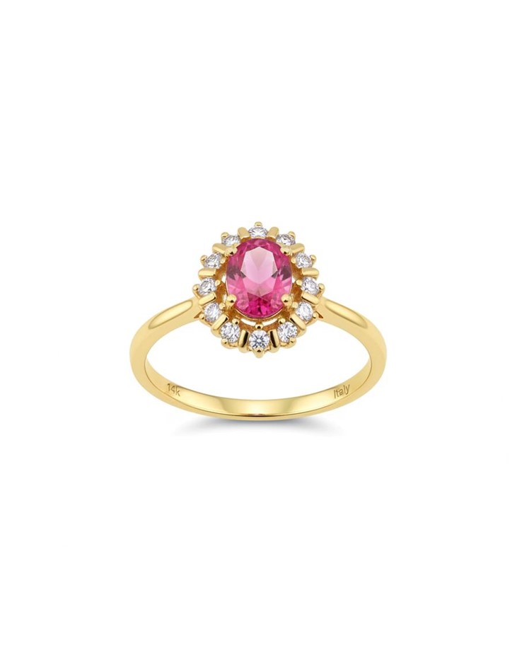 14K/Italy 1.5ct Ruby Oval cut Yellow Gold Filled Ring(stamped)9US