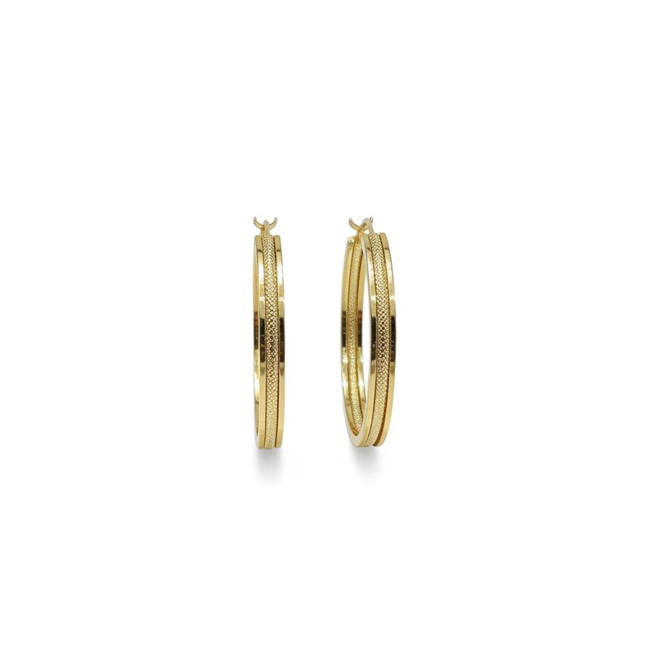 18K/Italy Yellow Gold Filled Earring -(stamped 18K/Italy)-Warranty Quality