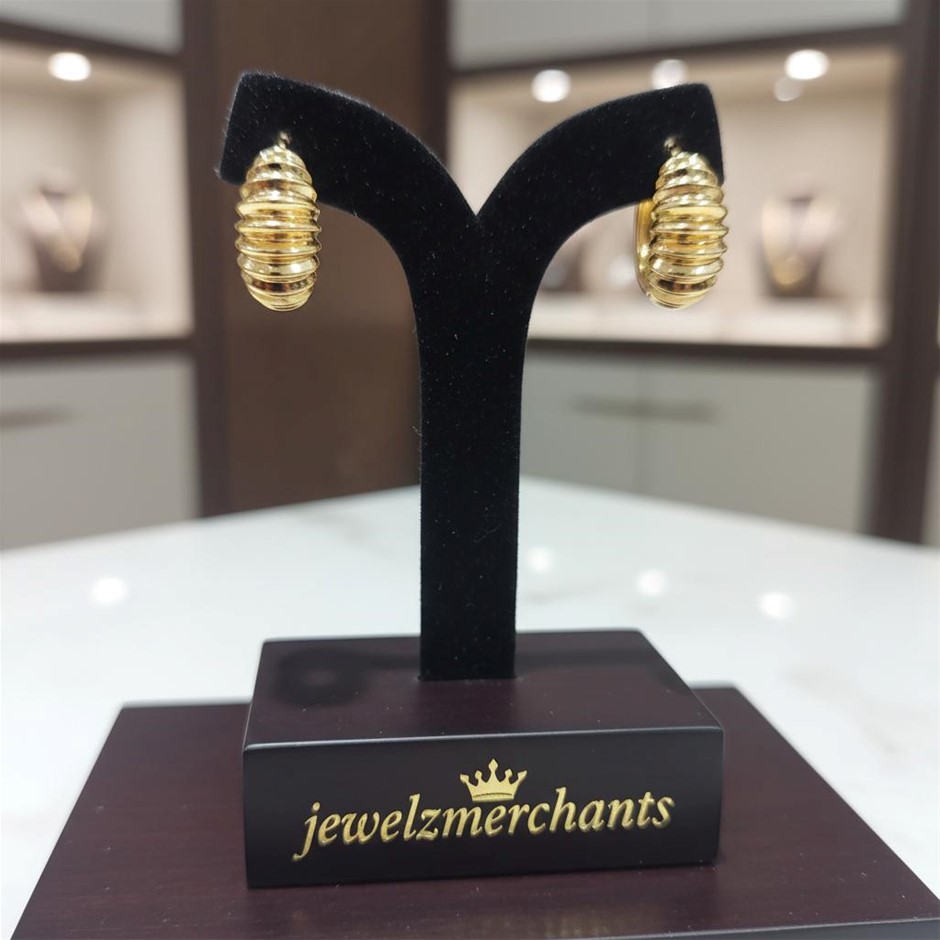 22K/Italy Gold Filled Earring -(stamped 22K/Italy)-Bonus Gift