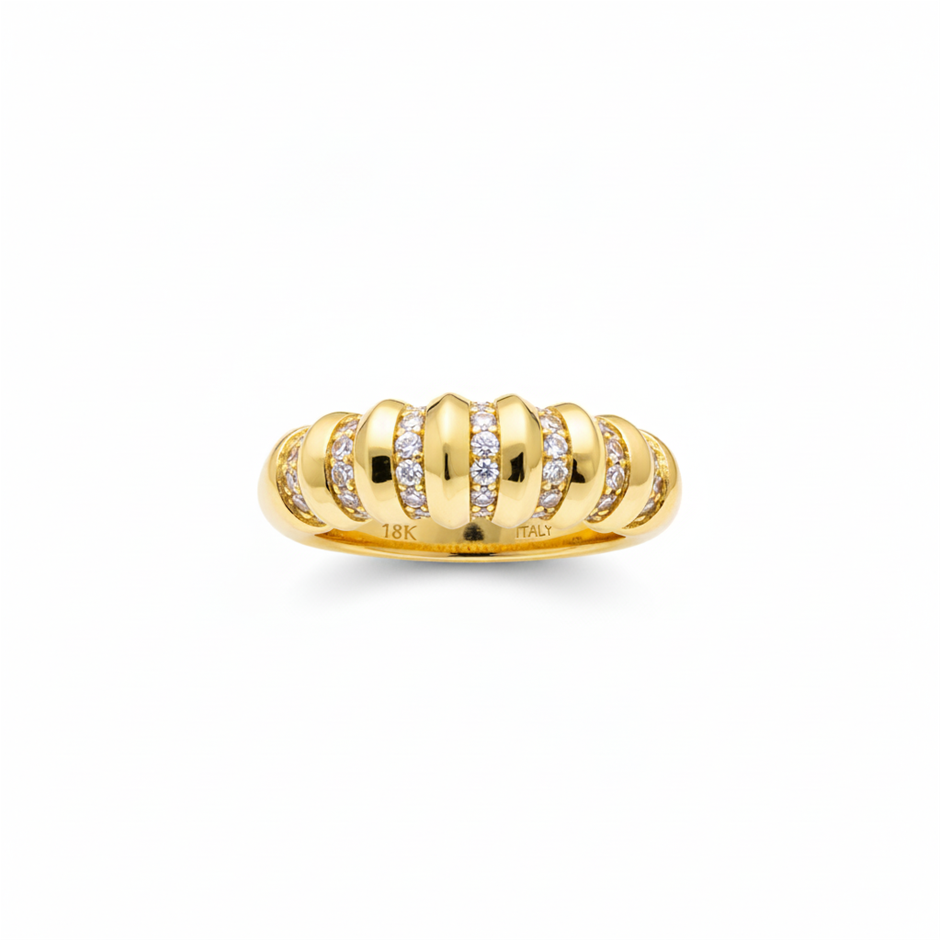 18K/ITALY Yellow Gold Filled Ring -Quality Guarantee-9 US-Bonus Gift