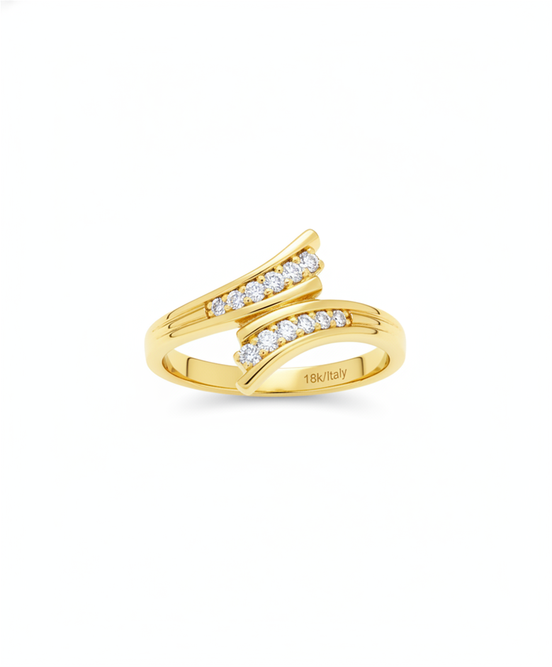 18K/ITALY  Yellow Gold Filled Ring -Quality Guarantee-9 US-Bonus Gift
