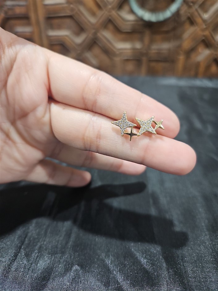 18K/Italy  Gold Filled Earring -(stamped 18K/Italy)-Warranty Quality-Bonus