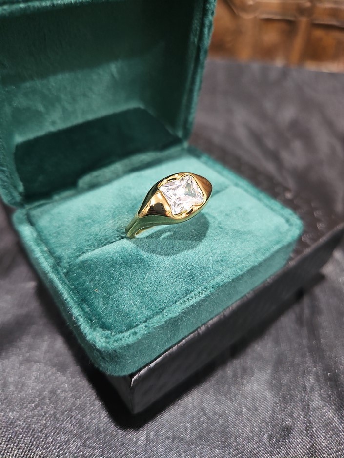 18K/Italy Gold Filled Ring -(stamped 18K/Italy)-Warranty Quality-Bonus