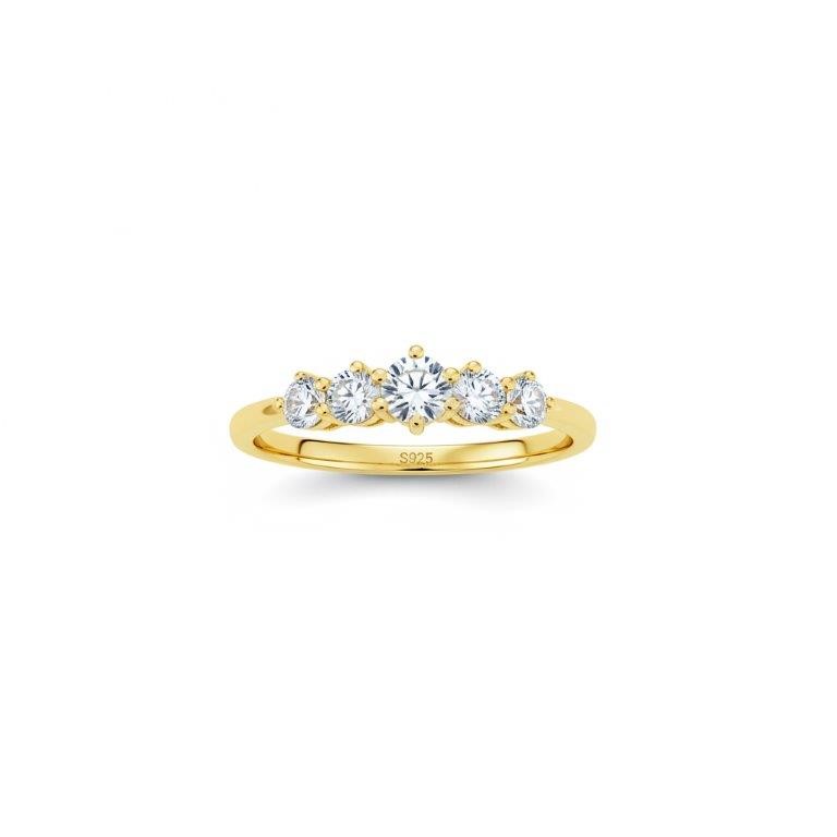 GRA Moissanite white 18k Solid Yellow Gold Vermeil Ring -7US
