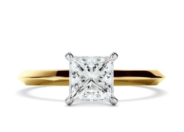 1.0ct GRA Moissanite white 18k Solid Yellow Gold Vermeil Ring -8US