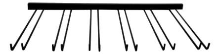 12-18 Glass Hangers in Matt Black Metal